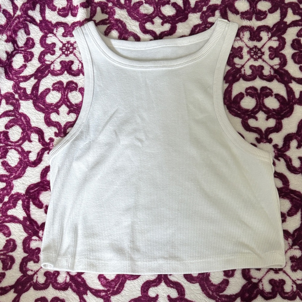 Wild Fable White Ribbed Tank Top